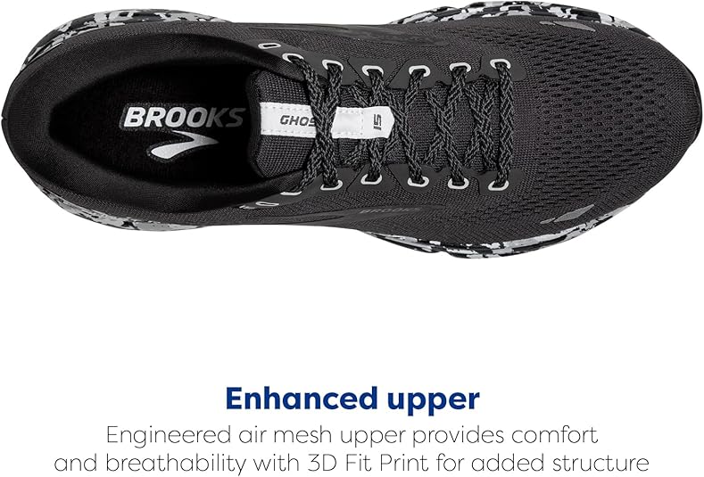 BROOKS WOMEN'S GHOST 15 RUNNING SHOE - SIZE 7.5 US, 5.5 UK - Ebony/Black/Oyster - Like New