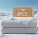 QUTOOL COOLING BLANKETS FOR HOT SLEEPERS SUMMER COMFORTER TWIN SIZE - GRAY - Like New