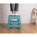 LEXI HOME 12" FOLDING STEP STOOL WITH HANDLE - TEAL - Like New