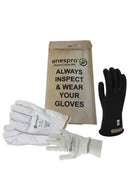 NSA ENESPRO CLASS 00 VOLTAGE GLOVES KIT WITH FR LINER GLOVE, EACH SIZE 8 - BLACK - Like New