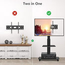 Mobile TV Stand Wheels 37-70" LCD LED Flat Curved Screen TVs B0741141D7 - Black - Like New