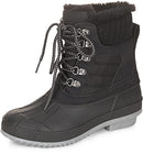 Khombu Women's Kathleen Waterproof Boot Mid Calf Black/Gray Size 9 - Brand New