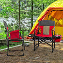 COSTWAY Folding Camping Chair Heavy-Duty Director Chair Supports 400lbs Red - Brand New