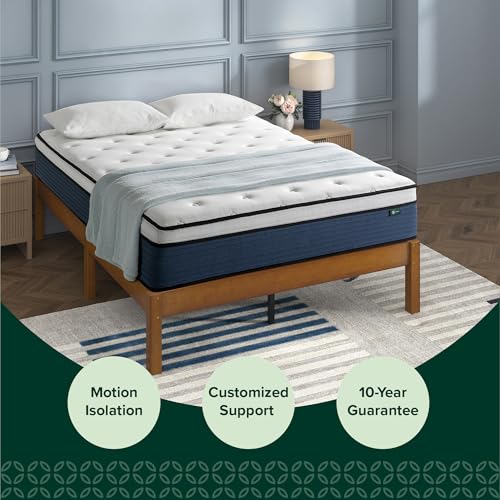 ZINUS 10 Inch Comfort Support Hybrid Mattress, Queen ZU-MSHO1SZI-10Q - White - Like New