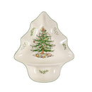 SPODE CHRISTMAS TREE CHIP DIP TREE-SHAPED DISH 14" PORCELAIN - 1697959 - GREEN - Like New