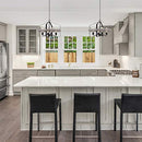 Kira Home Ridgecrest 21" 4-Light Farmhouse Pendant Chandelier - Gray Oak Finish - Brand New