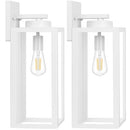 BESLOWE LARGE SIZE OUTDOOR WALL LIGHT FIXTURES Sconces Wall Mounted 2-Pack White - Brand New