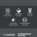 Tommie Copper Sport Compression Gloves MEN L/XL WOMEN L/XL, Black - Like New