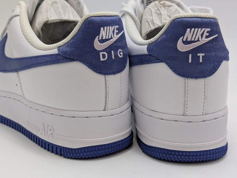 NIKE AIR FORCE 1 BY YOU CUSTOM SNEAKERS - SIZE: MEN 9.5 - WHITE/BLUE - Like New