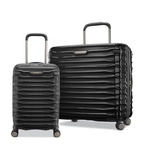 SAMSONITE STRYDE 2 HARDSIDE EXPANDABLE, 2 PC SET (22X14X9/LG), STEALTH BLACK - Brand New