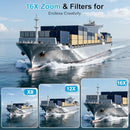 PLOOMEN 4K DIGITAL CAMERA PHOTOGRAPHY 56MP AUTOFOCUS VLOGGING CAMERA - BLACK - Like New