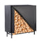 LUGO WATERPROOF AND OUTDOOR FIREWOOD RACK WITH COVER 4FT - BLACK - Like New