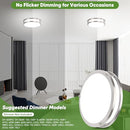 TOBUSA 10" LED Flush Mount Ceiling Light 5 Color Modern Round - Brushed Nickle - Like New