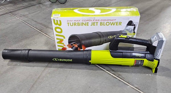 Sun Joe 24-Volt IONMAX Jet Blower Cordless Battery+Quick Charger - GREEN/BLACK Like New