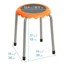 ECR4KIDS DAISY STACKABLE STOOL SET, FLEXIBLE SEATING, ORANGE, 8-PIECE - ORANGE - Like New