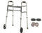 HEALTHLINE Junior Folding Walker Lightweight Deluxe 2Button 5inch Wheels Silver - Like New