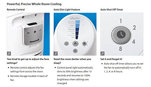 HONEYWELL QUIETSET WHOLE OSCILLATING TOWER FAN 5 SPEED SETTINGS OSCILLATING 80° - Like New