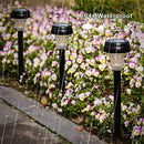 LANSGARINE 12 Pack Solar Pathway Lights, LT09-12 89835, Stainless Steel/Black Like New