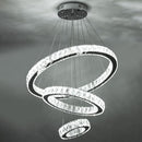 SUNNY HAWAII LARGE LED CRYSTAL CHANDELIER 3 COLOR MODERN CEILING LIGHT - CLEAR - Like New