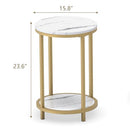 WiberWi Round Side Table, Modern Nightstand End Table, H20023WH - White - Like New