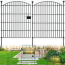 RICHMEN 10 PANELS GARDEN FENCE DOG FENCE OUTDOOR FOR YARD, 32H X 23.6FT - BLACK - Like New
