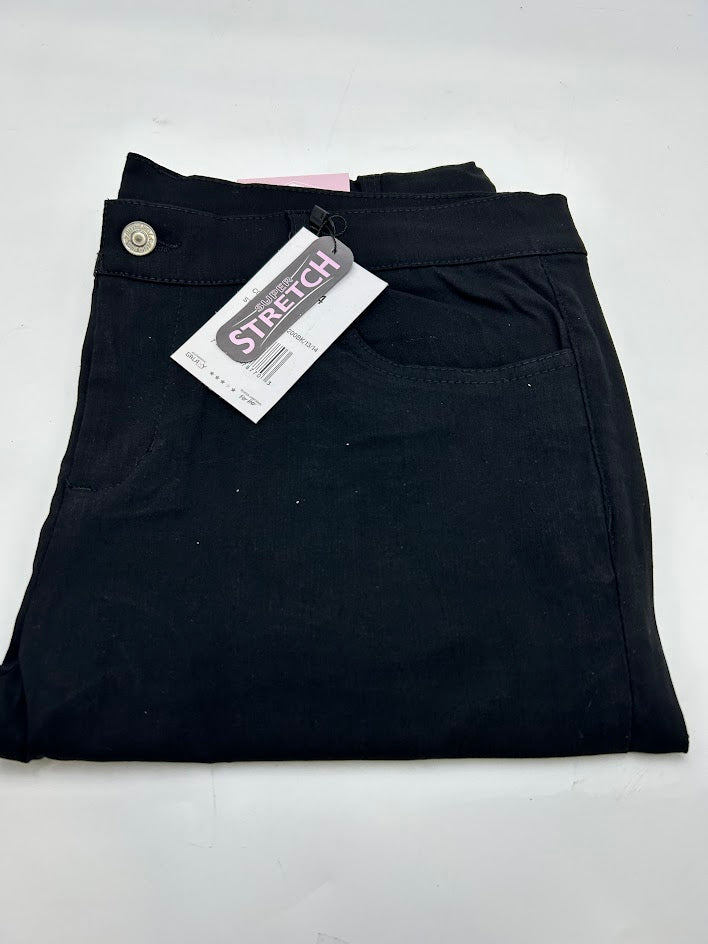 GALAXY BY HARVIC FOR HER BLACK COMFTY SUPER STRETCH SHORT SIZE: 13/14 - BLACK - Brand New