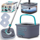 TRUE & TIDY CLEAN SPIN MOP & BUCKET SYSTEM TRUE - 11.8 x 11.8 x 7.28 IN - GRAY - Like New