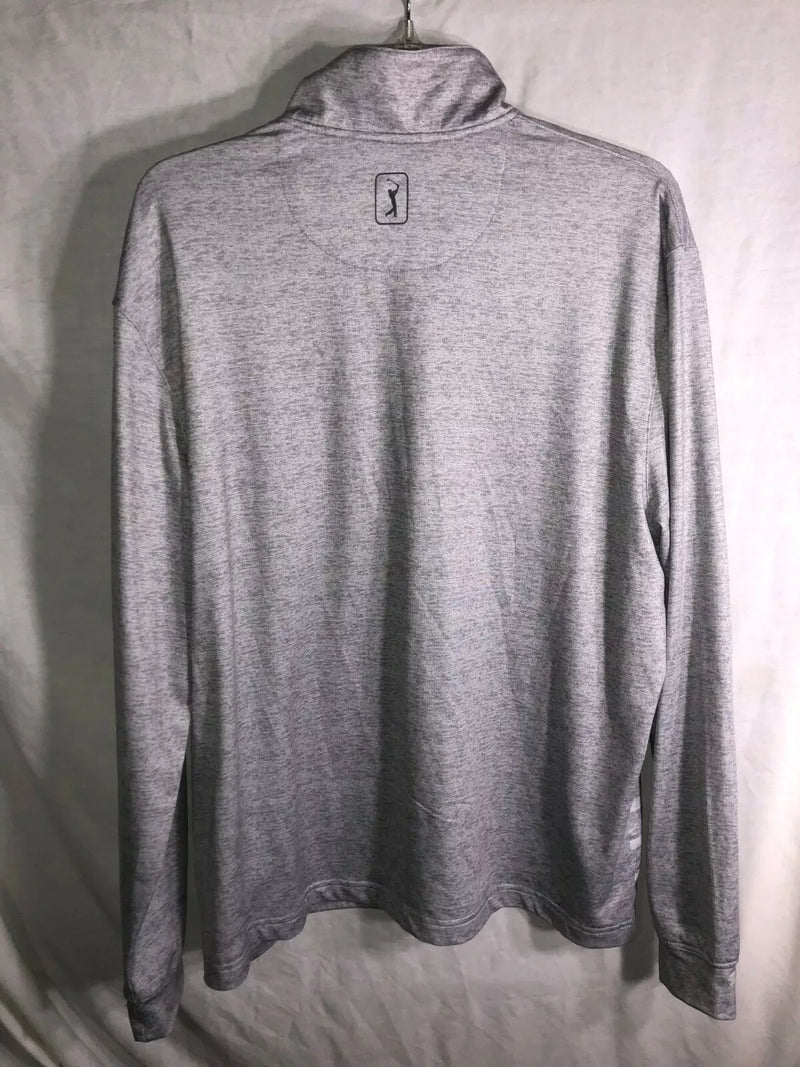 PGA TOUR MOTIONFLUX 360 QUARTER-ZIP LONG SLEEVE STRIPED M - LIGHT GRAY HEATHER - Brand New
