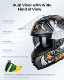 ILM ECE DOT Fiberglass Full Face Motorcycle Lightweight Dual Visor B0CJ4X2JJP - Brand New