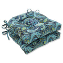 666488-2P PILLOW PERFECT PAISLEY INDOOR/OUTDOOR CHAIRPAD BLUE/GREEN PRETTY 2CT - Like New