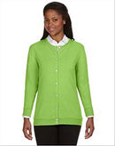 DEVON & JONES DP LDS L/S KNIT CARDIGAN CREW WOMEN M - LIME - Like New