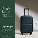 4726214019 ANTLER SINGLE STRIPE HARDSIDE CARRY-ON LUGGAGE INDIGO BLUE - Like New