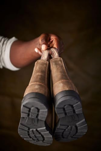BLUNDSTONE CLASSIC CHELSEA BOOTS - UNISEX - SIZE: M11.5 W13.5 - RUSTIC BROWN - Like New