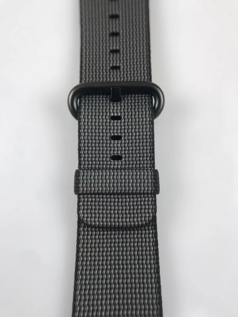 Apple Watch Woven NYLON Band Space Gray buckle 42MM - Black Like New