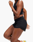 HOKA ONE ONE GLIDE 4" SHORT - SIZE: WOMEN M - BLACK - Brand New