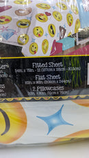 Emoji Pals Bed in a Bag, Full, Color: White W/Emoji print - Brand New