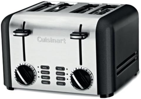 Cuisinart 4-Slice Classic Metal Toaster CPT-240TN - Stainless Steel Black Like New