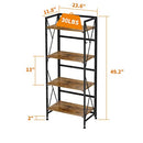 Kavfocoy Folding Bookshelf 4 Tier No Assembly Rustic Brown, 4 Tier - Brand New