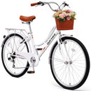 QARSWA 24/26 Inch Women's Beach Cruiser Step-Through Bicycle C-100 - WHITE - Like New