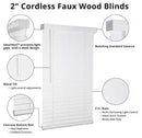 HOME DECORATORS COLLECTION CORDLESS FAUX WOOD BLINDS - WHITE - Like New