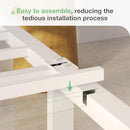 Novilla 18 Inch King Size Bed Frame with Headboard, White Metal Platform - Like New
