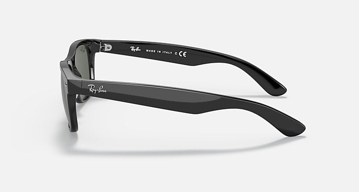 RAY-BAN NEW WAYFARER BLACK G-15 GREEN LENS 52mm - BLACK/GREEN - Like New