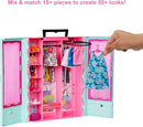 Barbie Closet Playset with 3 Outfits, 3 Pairs of Shoes, 2 Purses, 3-8 MULTICOLOR - Like New