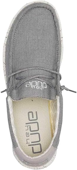 110063224 Hey Dude Men's Wally Chambray Frost Grey 13 - Like New