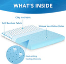 Iwacool Cooling Gel Flat Pillow for Stomach and Back Sleepers - White - Like New
