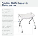 Drive Medical 12486 Folding Shower Chair Bath Bench Drainage B002VWJZ1K - White - Brand New