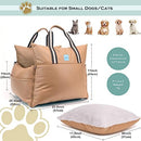 ELILY Premium Dog Car Seat Portable Puppy Car Seat with Storage Pockets (Olive) - Brand New