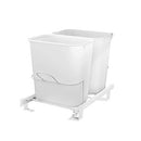 Smart Design Pull Out Dual Garbage Can Set of 2 6 Gallon Waste Basket - White - Like New