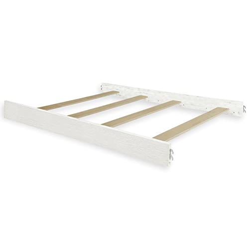 EVOLUR CONVERTIBLE CRIB WOODEN FULL SIZE BED RAIL, BRUSH WHITE - Like New