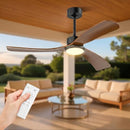 OBABALA 52 INCH CEILING FAN LIGHTS REMOTE CONTROLOUTDOOR 6 Speed, 35dB - Black - Like New